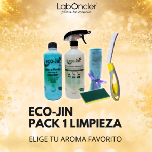 PACK 1 Limpieza ECOJIN +DIFUSOR+CEPILLO JUNTAS AMARILLO+BAYETA MICROFIBRA+ESTROPAJO CON ESPONJA