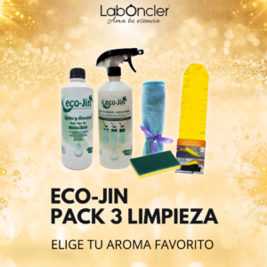 PACK 3 Limpieza ECOJIN+DIFUSOR+PLUMERO+BAYETA MICROFIBRA+ESTROPAJO CON ESPONJA