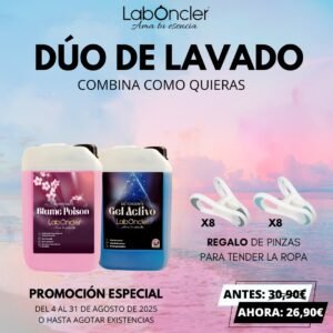 PACK DETERGENTE Gel Activo+SUAVIZANTE Blume Poison Laboncler-REGALO PINZAS ROPA