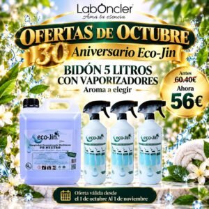 GARRAFA 5 LITROS ECOJIN A ELEGIR + 3 DIFUSORES