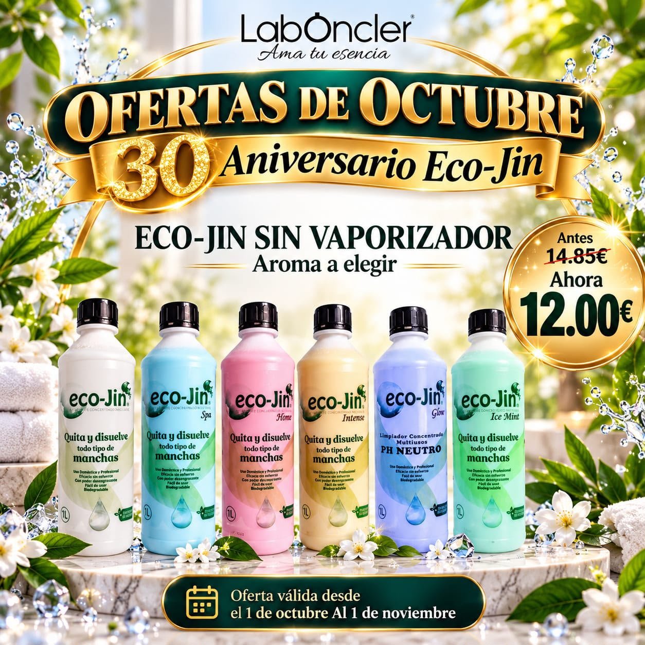 EcoJin 1 Litro Aroma a elegir SIN DIFUSOR