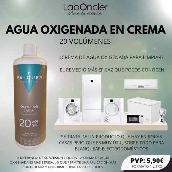 CREMA AGUA OXIGENADA 20 VOL- 6% -1 Litro - Imagen 4