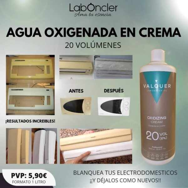 CREMA AGUA OXIGENADA 20 VOL- 6% -1 Litro - Imagen 3
