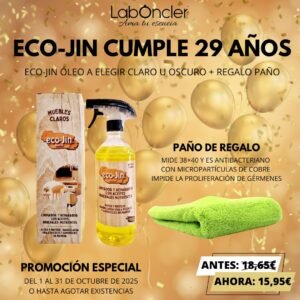 MADERA **OSCURA** ECO-JIN ÓLEO 750ML + REGALO COCINA