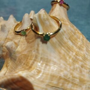 Anillo de plata chapado en oro 18 k