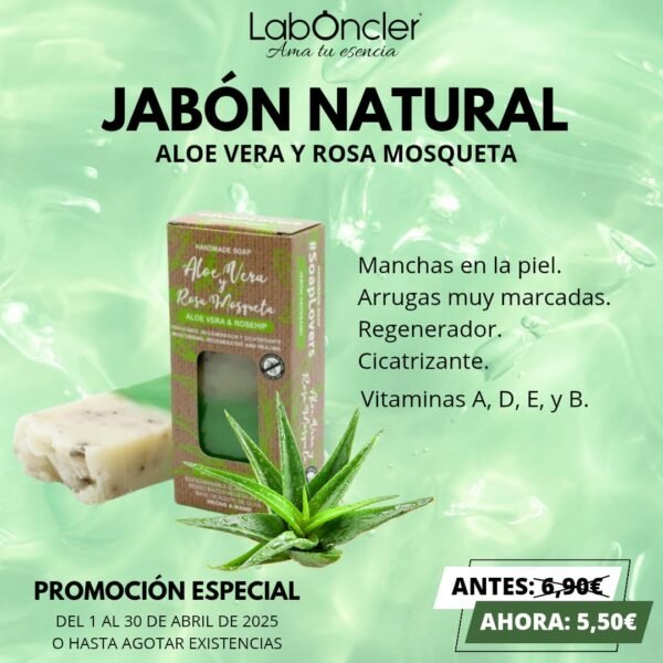 JABÓN Natural de Aloe Vera y Rosa Mosqueta