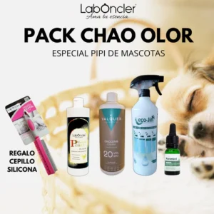 PACK CHAO OLOR (FREGASUELOS A ELEGIR+OXIDANTE+ESENCIA+DIFUSOR VACIO+CEPILLO TEXTIL ROSA)