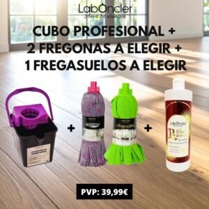 PACK CUBO ESCURRIDOR RAÍCES+2 FREGONAS A ELEGIR+1 ELIXIR FREGASUELOS A ELEGIR