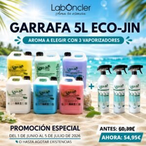 GARRAFA 5 LITROS ECOJIN A ELEGIR + 3 DIFUSORES
