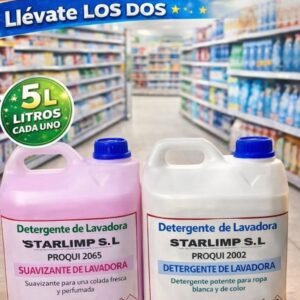OFERTA FINDE-Pack Detergente y Suavizante Starlimp 5 LITROS