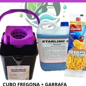 OFERTA DE LA SEMANA: CUBO RAICES + GARRAFA BIOALCOHOL 5 L STARLIMP - REGALO FREGONA VILEDA SUAVE