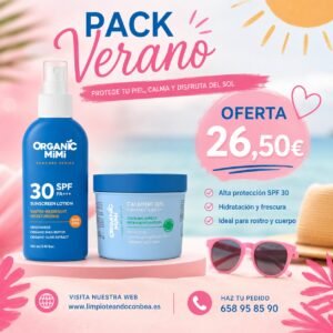 OFERTA FINDE - PACK SOLAR CREMA SPF 30 + AFTER SUN ORGANIC MIMI