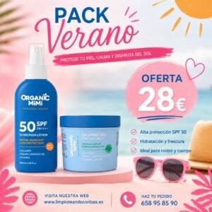 OFERTA FINDE - PACK SOLAR CREMA SPF 50 + AFTER SUN ORGANIC MIMI