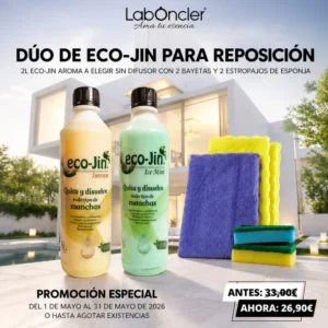 DÚO ECO-JIN PARA REPOSICIÓN: 2 ECO-JIN A ELEGIR SIN DIFUSOR + 2 BAYETAS + 2 ESTROPAJOS DE ESPONJA
