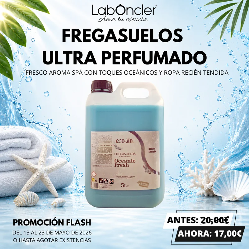 OFERTA FLASH - EDICIÓN LIMITADA: FREGASUELOS ULTRAPERFUMADO AROMA SPA CON TOQUES OCEÁNICOS Y ROPA RECIÉN TENDIDA